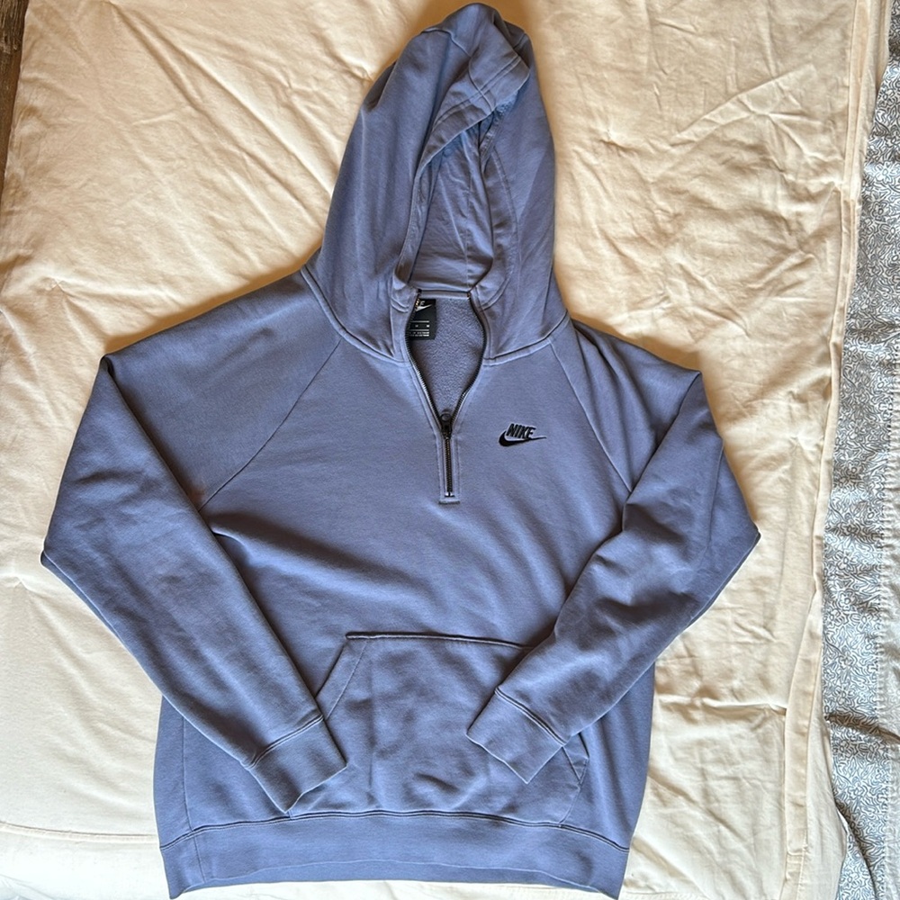 Size medium dusty blue Nike hooded quarter zip